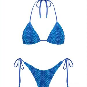 Blue Triangl Crochet bikini